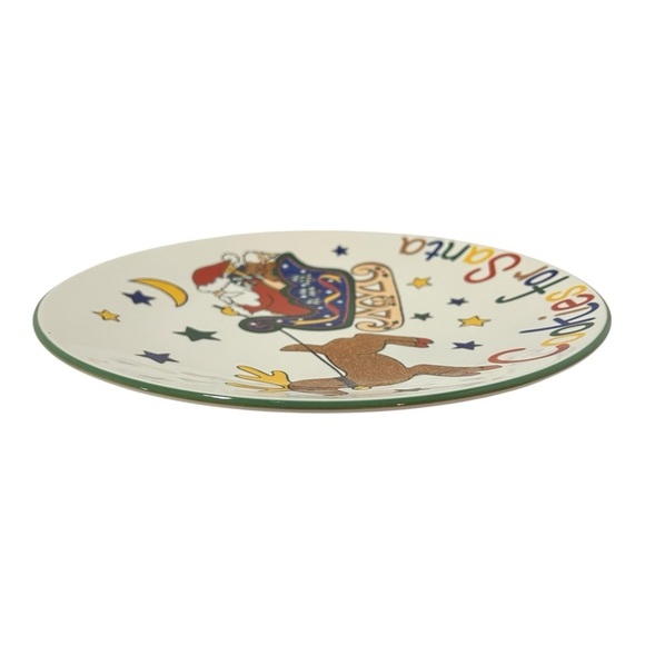 MIKASA Cookies for Santa Plate Red Green Rudolph Holiday Decor LIKE NEW - Picture 5 of 11